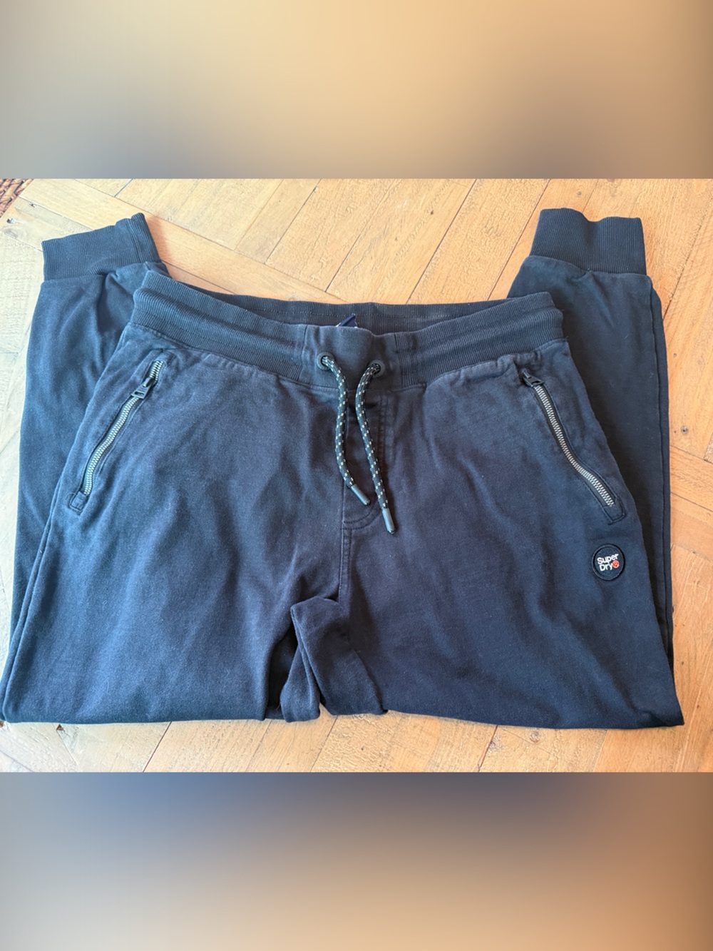 Superdry Black Men's Zip-Pocket Joggers